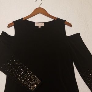 Black Philosophy Cold-Shoulder Dress